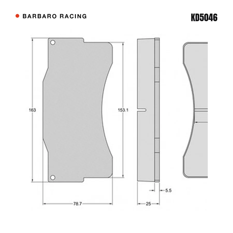 KD5046 Front Brake Pads shape drawing