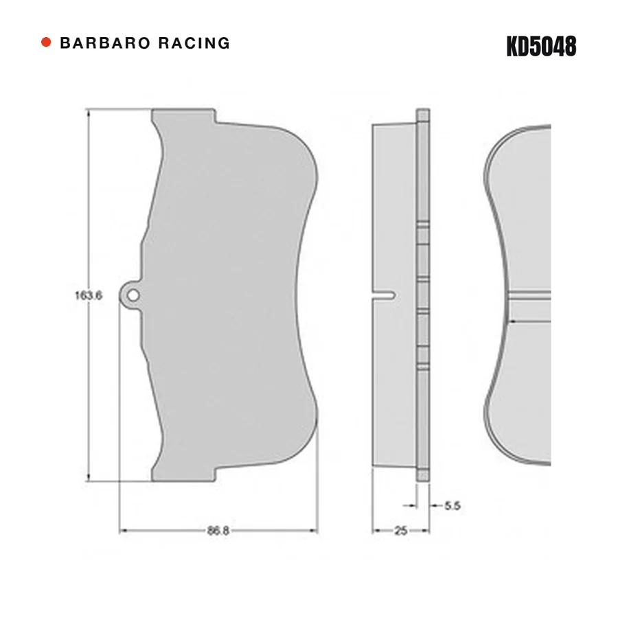 KD5048 Front Brake Pads shape drawing