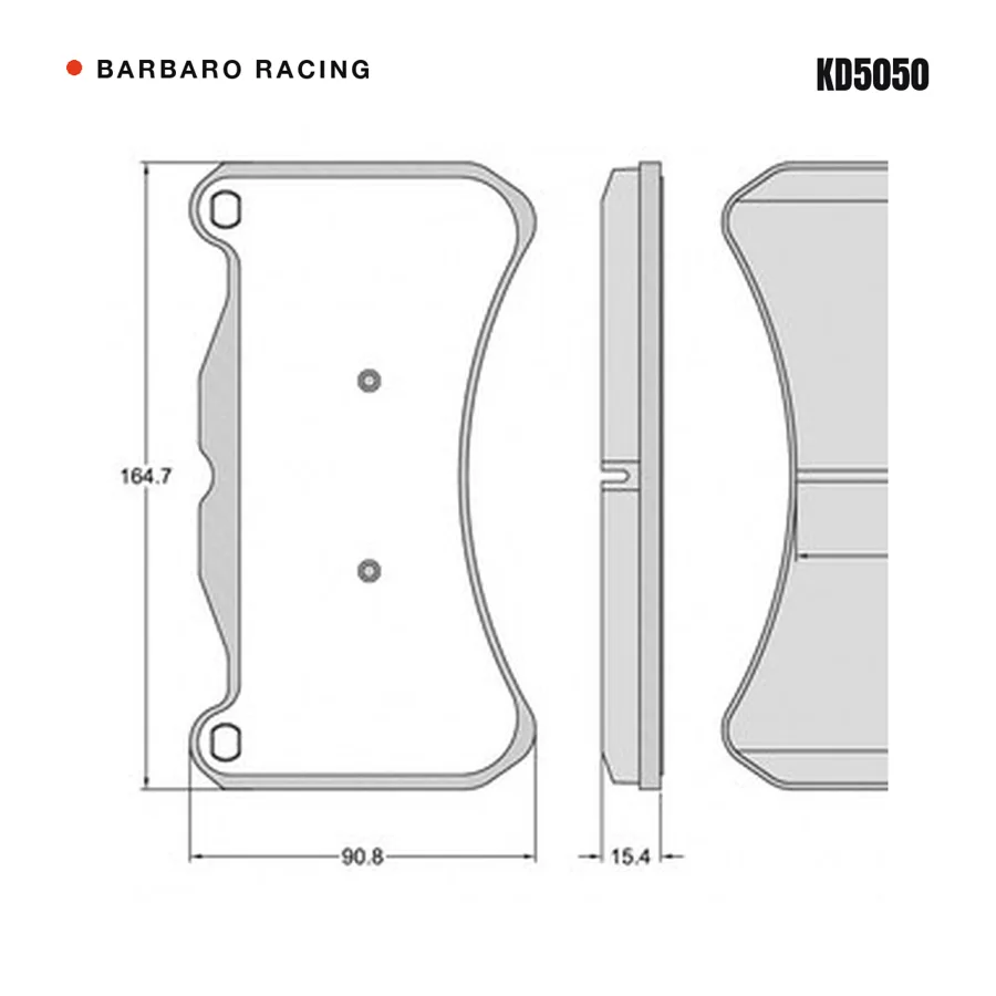 KD5050 Front Brake Pads shape drawing